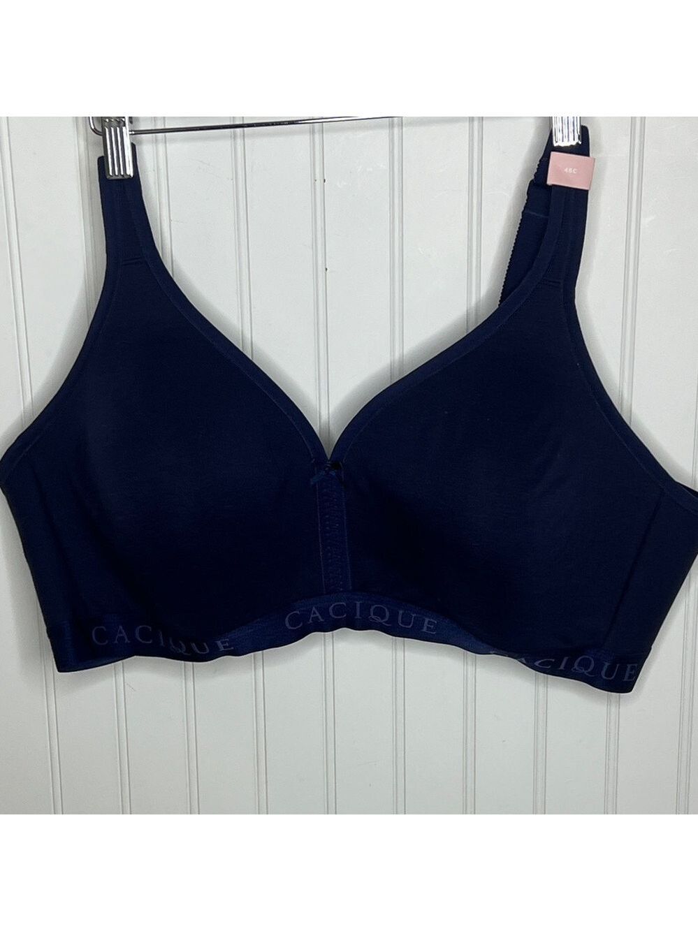 Cacique Deep Blue Lightly Lined No Wire Full Coverage Bra Size 46C